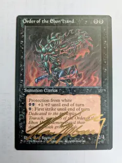 MTG FALLEN EMPIRES Order of the Ebon Hand SIGNED IN GOLD BY RON SPENCER - Image 1