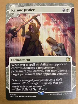 MTG 1x Karmic Justice 7 Wilds of Eldraine Enchanting Tales Magic Gathering x1 NM - Image 1