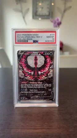 PSA 10 Galarian Moltres V Alt Art 177/198 Pokemon TCG Chilling Reign GEM MINT - Image 1