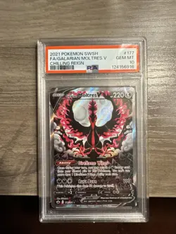 Pokemon Chilling Reign Galarian Moltres v 177/198 Alt Art PSA 10 GEM MINT - Image 1