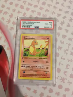 1999 Pokemon Base Set Charmander 46/102 Shadowless 1st Edition PSA 8 - Image 1