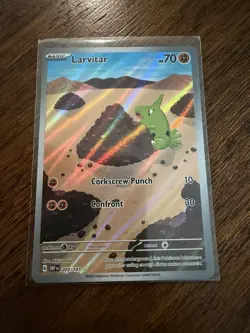 Pokemon TCG Larvitar Obsidian Flames Card 203/197 Full Art Holo - Image 1