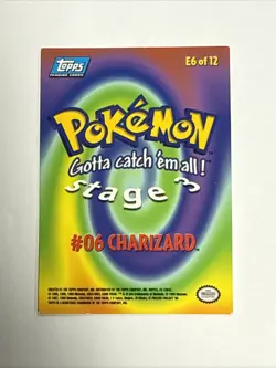 Vintage Topps Charizard Stage 3 E6 of 12 #06 Pokemon Card 1998 Non-Holo - Image 2