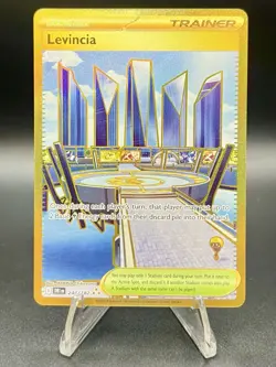 Pokemon TCG Trainer Levincia 244/182 Full Art Hyper Rare Gold Destined Rivals - Image 1