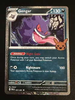 Gengar 057/091 Pokemon Trick or Trade 2024 Holo NM Swirl Near Mint - Image 1