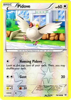 POKEMON CARD REVERSE HOLO PIDOVE 78/108 NO 519 TINY PIGEON POKEMON TCG CCG - Image 1