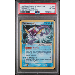 PSA 2 2007 Pokemon EX Power Keepers #102 Vaporeon Gold Star HOLO R - Image 1