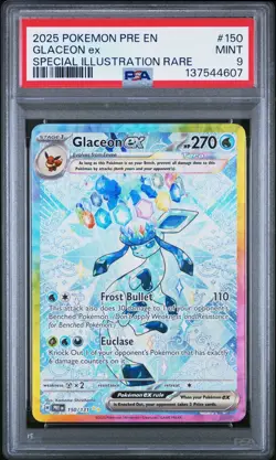 Pokemon TCG Glaceon EX 150/131 PSA 9 Special Illustration Prismatic Evolutions - Image 1