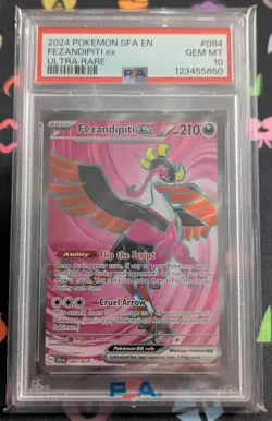 Pokemon TCG Fezandipiti EX 084/064 Full Art SV Shrouded Fable Ultra Rare PSA 10 - Image 1