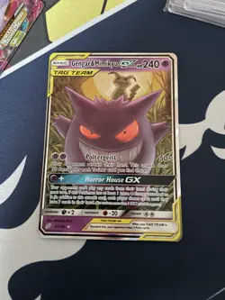 Pokemon TCG Gengar & Mimikyu GX Holo Ultra Rare Card 53/181 Tag Team LP - Image 1