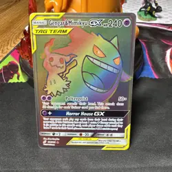Gengar & Mimikyu GX 186/181 NM+ Rainbow Secret Rare - S&M: Team Up - Pokemon TCG - Image 1