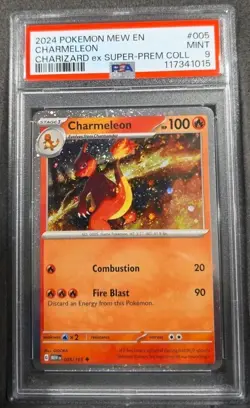 POKEMON CARD CHARMELEON 5 151 MEW EN CHARIZARD EX PROMO #5 GRADED PSA 9 MINT 005 - Image 1