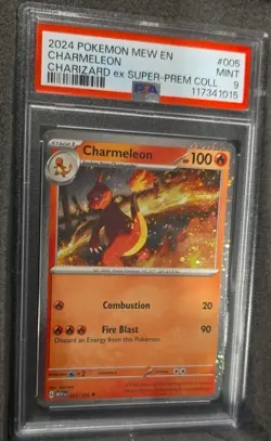 POKEMON CARD CHARMELEON 5 151 MEW EN CHARIZARD EX PROMO #5 GRADED PSA 9 MINT 005 - Image 2
