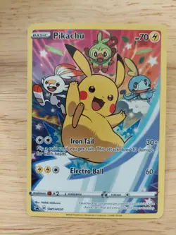 Pikachu SWSH020 NM Full Art Promo Rare Pokemon Card - Image 1