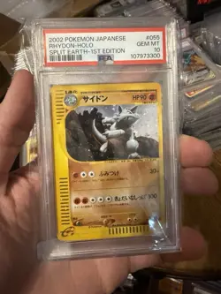 PSA 10 Rhydon Split Earth Holo 2002 E4 1st ED Japanese Pokemon Card 055/088 2002 - Image 1