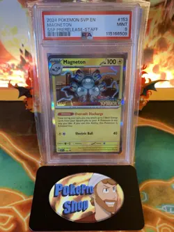 2024 Pokemon Scarlet & Violet Surging Sparks Magneton SVP153 STAFF - PSA 9 - Image 1
