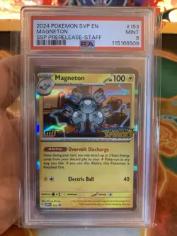 2024 Pokemon Scarlet & Violet Surging Sparks Magneton SVP153 STAFF - PSA 9 - Image 2