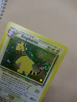 Pokemon Card 2001 AMPHAROS Ultra Rare Holo 1/64 Neo Revelation SWIRL Excellent - Image 5