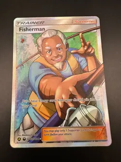 Fisherman SV83/SV94 Pokemon Hidden Fates Holo Full Art Card - Image 1