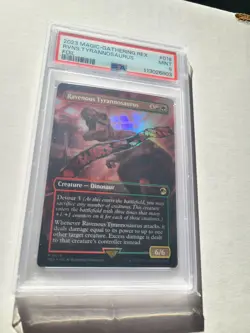 MTG Ravenous Tyrannosaurus FOIL PSA 9 MINT Jurassic Park Magic Card Card #018 - Image 4