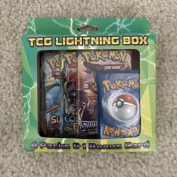 Pokemon TCG Lightning Set Booster 4 Packs 1 Bonus Card Coin NEW SEALED - Image 1