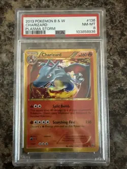 Pokemon Charizard Plasma Storm Secret Rare Holo Card #136 PSA 8 - Image 1