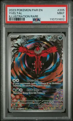 PSA 9 Mint Yveltal 2023 Paradox Rift 205/182 Illustration Rare Card - Image 1