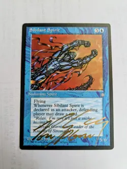 MTG ICE AGE Sibilant Spirit SIGNED IN GOLD BY RON SPENCER - Image 1