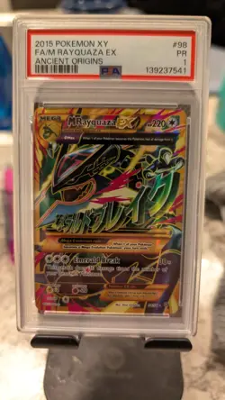 2015 Pokemon XY Ancient Origins PSA 1 M Rayquaza EX #98 Holo FA Mega Shiny - Image 1