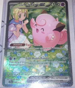 Pokemon Lillie's Clefairy Ex 184/159 Sv09 Journey Together Full Art Holo Rare - Image 1