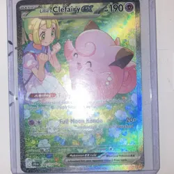 Pokemon Lillie's Clefairy Ex 184/159 Sv09 Journey Together Full Art Holo Rare - Image 2
