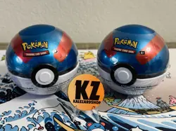 Pokeball Tins D25 Set of 2 Factory Sealed (3 Booster Packs Inside + Stickers) - Image 1