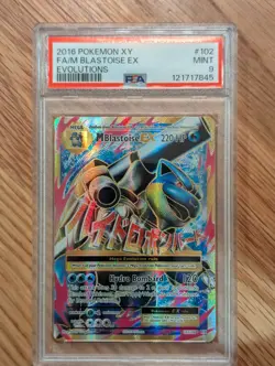 Pokemon M Blastoise EX Full Art 102/108 XY Evolutions #102 Mega MINT PSA 9 - Image 1
