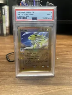 Pokemon TCG ex Jolteon Reverse foil Sandstorm PSA 9 Signed By Ludwig - Image 1