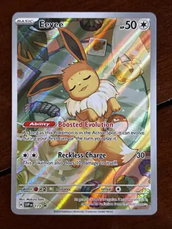 Pokemon Prismatic Evolutions Eevee Promo 173 Black Star Holo - Image 1