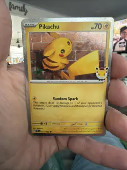 2026 Pikachu 051/162 Pokemon Day 30th Anniversary Stamped Promo TCG Cosmo Holo - Image 1