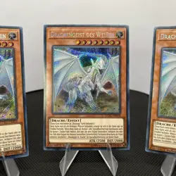 Yugioh Drachengeist Des Weissen LCKC-DE018 1. Auflage Secret Rare Playset 1996 - Image 2