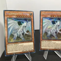 Yugioh Drachengeist Des Weissen LCKC-DE018 1. Auflage Secret Rare Playset 1996 - Image 3