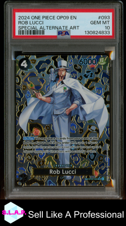ROB LUCCI SPEC ALT ART ONE PIECE OP09-EMPERORS IN THE NEW WORLD 2024 093 PSA 10 - Image 1