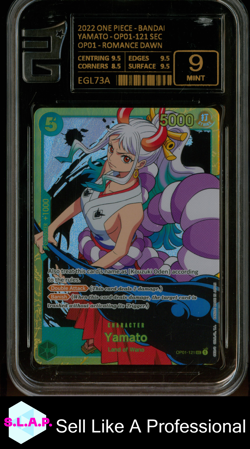 YAMATO ONE PIECE OP01-121 2022 ROMANCE DAWN SEC ENGLISH EUROPEAN GRADING 9 - Image 1