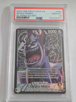 ONE PIECE WINGS OF THE CAPTAIN GECKO MORIA LEADER ALTERNATE ART OP06-080 PSA 10 - Image 1