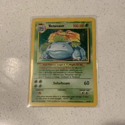 Pokemon TCG Venusaur Base Set Holo Unlimited Rare Card 15/102 LP - Image 1
