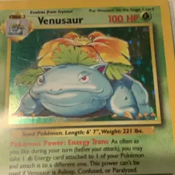 Pokemon TCG Venusaur Base Set Holo Unlimited Rare Card 15/102 LP - Image 4