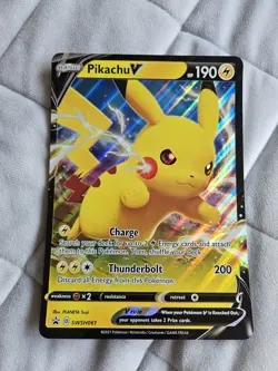 Pokemon TCG Pikachu V Jumbo Oversized Black Star Promo SWSH061 Sword & Shield * - Image 1