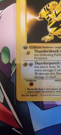 Electabuzz 1st Edition 20/102 Base Set Rare WOTC Vintage Pokemon 1999 - Image 4