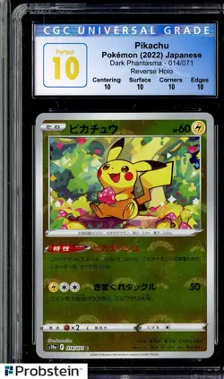 2022 Pokemon TCG JPN Dark Phantasma #14/071 Pikachu Reverse Holo CGC 10 Perfect - Image 1