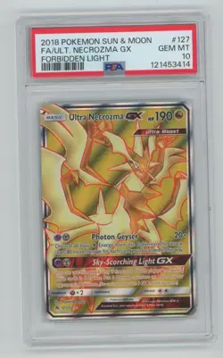 PSA 10 FA ULTRA NECROZMA GX 2018 Pokemon SUN & MOON #127 FORBIDDEN LIGHT SP - Image 1