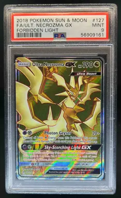 2018 Pokemon Sun & Moon Forbidden Light Ultra Necrozma #127/131 PSA 9 - Image 1