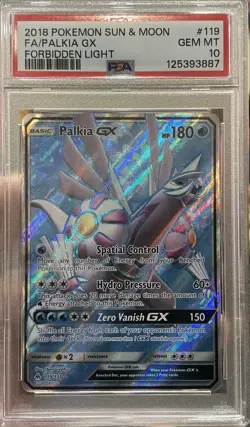 Palkia GX 119/131 Full Art Ultra Rare Pokemon Forbidden Light PSA 10 GEM MINT - Image 1