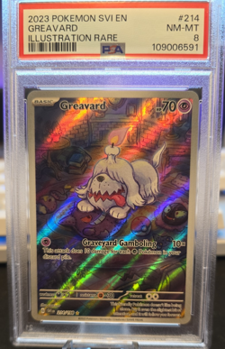 2023 POKEMON SVI EN-SCARLET & VIOLET ILLUSTRATION RARE #214 GREAVARD PSA 8 - Image 1